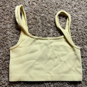 Cotton On Soft Yellow Ribbed Bralette Top